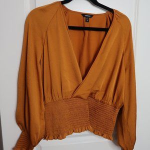 Express Mustard Surplice Blouse
